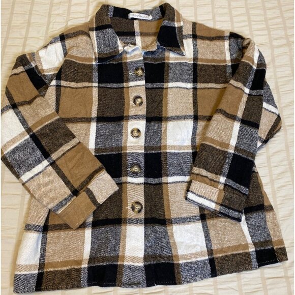 Miss Sparkling Jacket Shacklet Plaid Button-Up Jacket, S - Picture 8 of 8